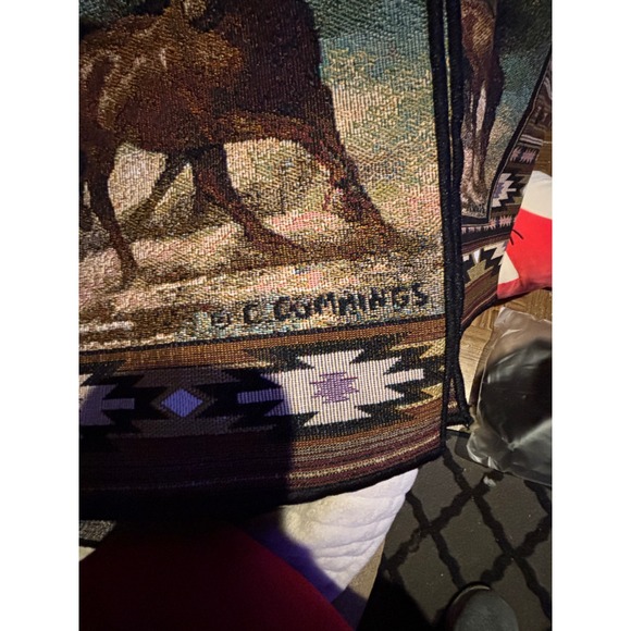 BC Cummings Wild Horse Tapestry Placemats and Runner Set Southwestern Rustic - Picture 3 of 5